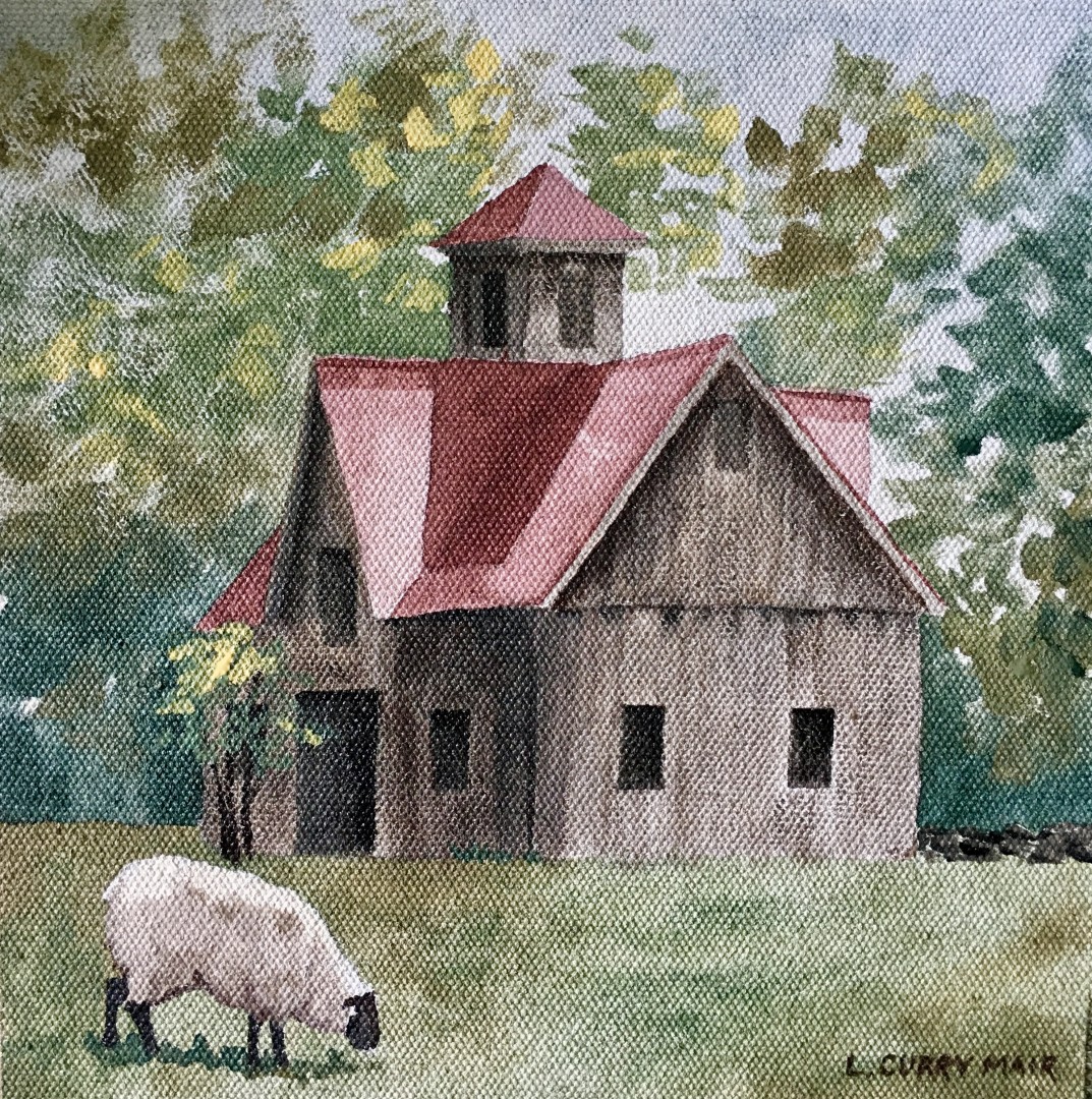 The beauty of a simple barn and a sheep.