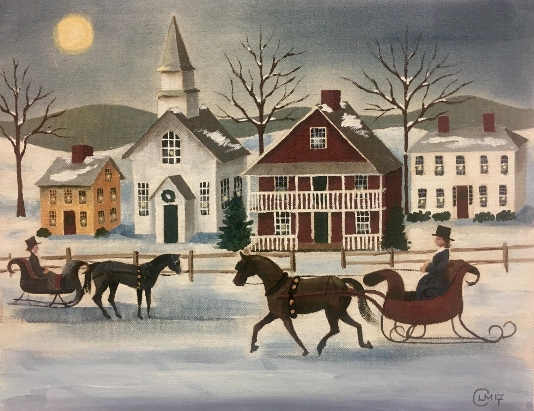 “Winter Village” is this week’s painting
